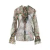 Etro Ruffled Floral-print Silk-crepon Blouse