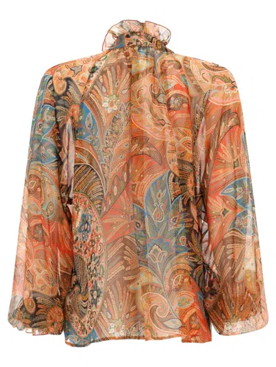 Etro Chiffon Shirt In Multi