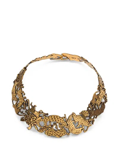 Etro Choker Necklace With Animals In 골드 톤