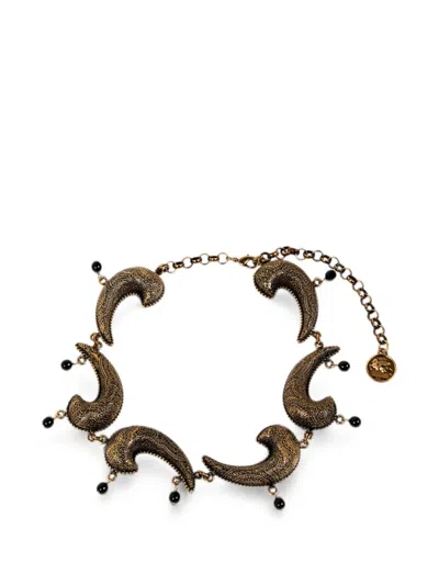 Etro Choker Necklace With Arnica Paisley In Gold