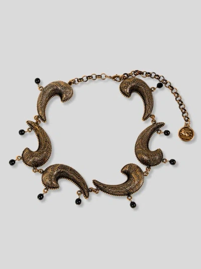 Etro Choker Necklace With Arnica Paisley In Gold