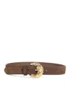 Etro Adjustable Suede Belt Loop Tonal Stitching In Brown
