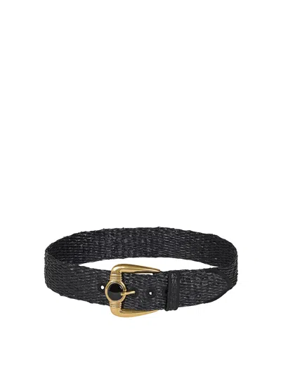 Etro Belt Raffia In Black