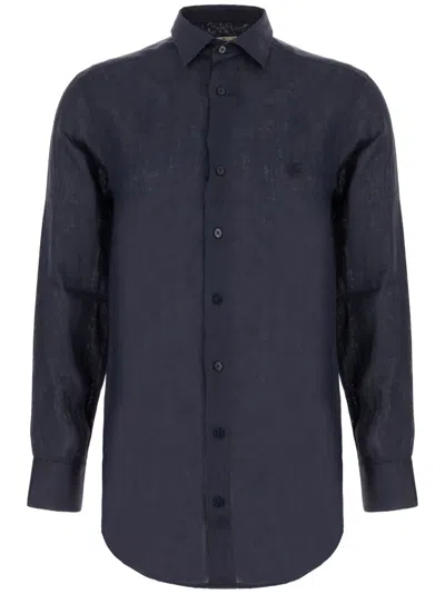 Etro Classic 100% Cotton Shirt In Blue