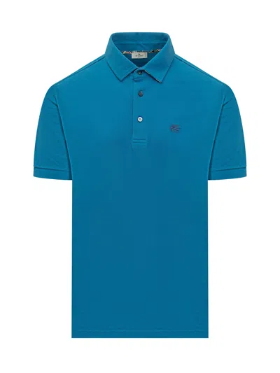 Etro Classic A Sleeves Polo Shirt In Blue