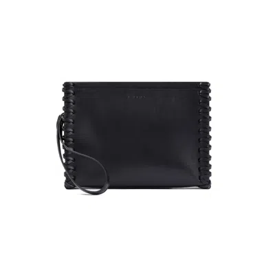 Etro Stylish Black Leather Pouch Handbag For Women