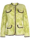 Etro Classic Button-up Tweed Jacket In Green