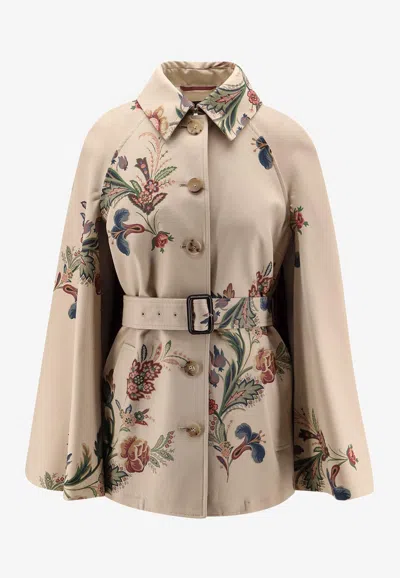 ETRO CLASSIC FLORAL PRINT CAPE COAT