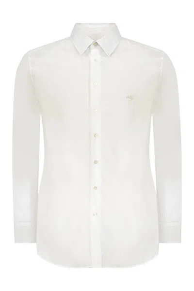 Etro Classic Italian Collar Cotton Shirt In White