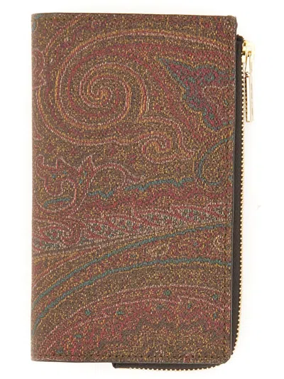 Etro Classic Paisley Wallet In Red