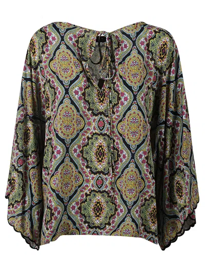 Etro Classic Printed Blouse In Green