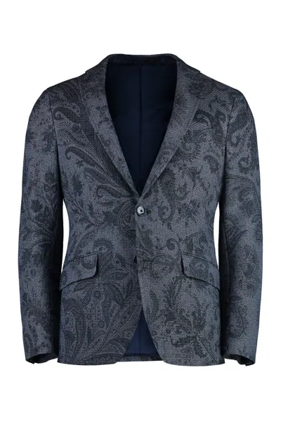 ETRO CLASSIC SINGLE-BREASTED JACKET WITH PAISLEY MOTIF