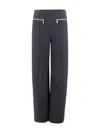Etro High Waist Straight Trousers With Silver Zips In Gray