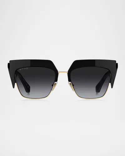 Etro Club Acetate & Metal Square Sunglasses