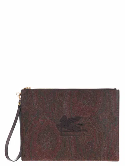 Etro Clutch Bag In Brown