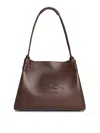 Etro Brown Leather Bag With Embroidered Logo In Brown