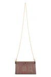 Etro Clutch Talk Mini With Shoulder Strap In Brown