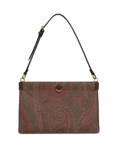 Etro Clutch Talk Xs Arnica Brown Bag In Gold