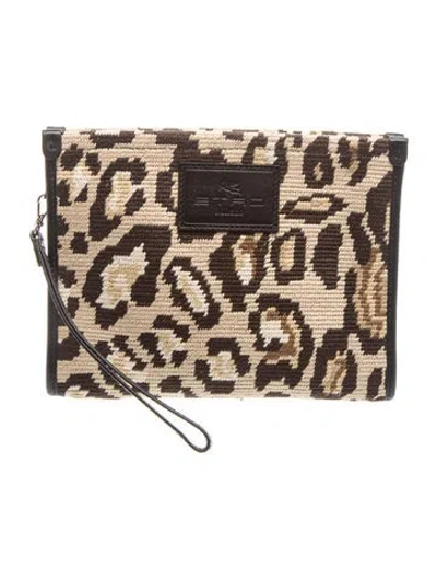 Pre-owned Etro Clutch W/ Tags In Brown