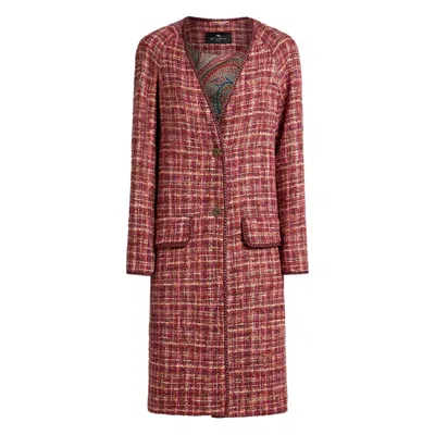 Etro Coat In Burgundy