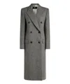 Etro Herringbone-pattern Double-breasted Coat In Grey
