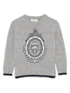 Etro Coat Of Arms Sweater In Grey