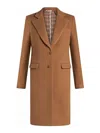 Etro Logo-engraved Buttons Coat In Camel