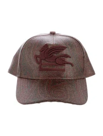 Pre-owned Etro Coated Canvas Baseball Hat In Brown