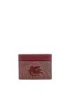ETRO COATED CANVAS CARD HOLDER WITH PAISLEY MOTIF