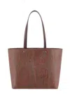 Etro Coated Canvas Shoulder Bag With Paisley Motif