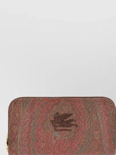 Etro Coated Canvas Wallet In Brown