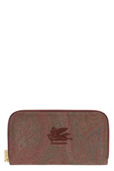 Etro Coated Canvas Wallet In Multi