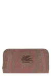 Etro Coated Canvas Wallet In Red
