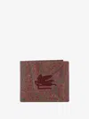 Etro Men Coated Canvas Wallet With Paisley Motif