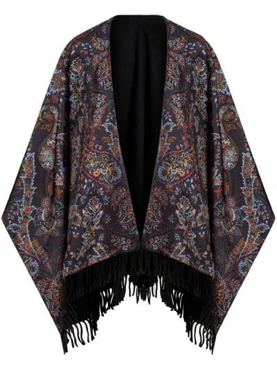 Etro Paisley-print Silk Cape In Multicolour