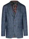 Etro Single Breasted Blazer In Blue