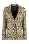Etro Medallion-print Silk Single-breasted Blazer Jacket In Multicolor