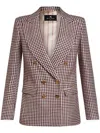 Etro Houndstooth-pattern Double-breasted Jacket In Multicolor