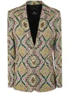 Etro Medallion-print Silk Single-breasted Blazer Jacket In Multicolour