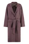 Etro Wool Long Jacket In Red