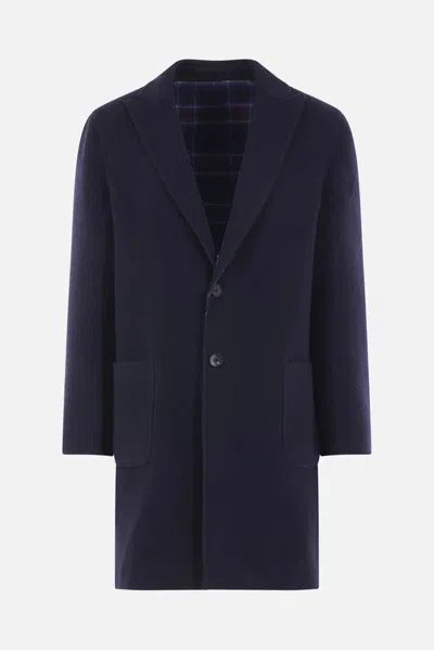 Etro Reversible Wool-blend Felt Coat In Blue