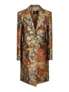 Etro Brocade Single-breasted Coat In Gold