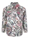 Etro Ivory Jacket For Girl With Floral Paisley Print In Multicolour