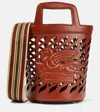 Etro Logo Detailed Bucket Bag In Brown