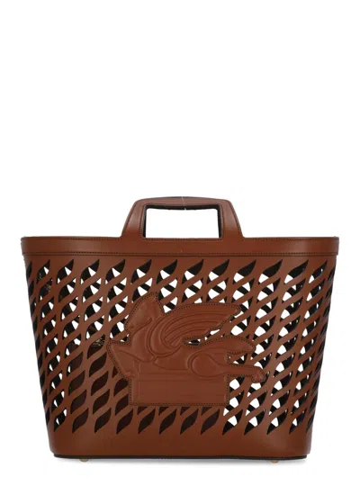 Etro Coffa Shopping Bag In Brown