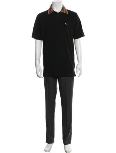 Pre-owned Etro Collar Short Sleeve Polo Shirt In Gray