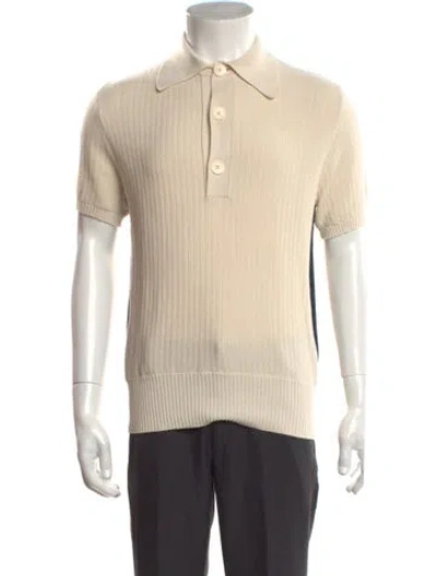 Pre-owned Etro Collar Short Sleeve Polo Shirt In Neutrals
