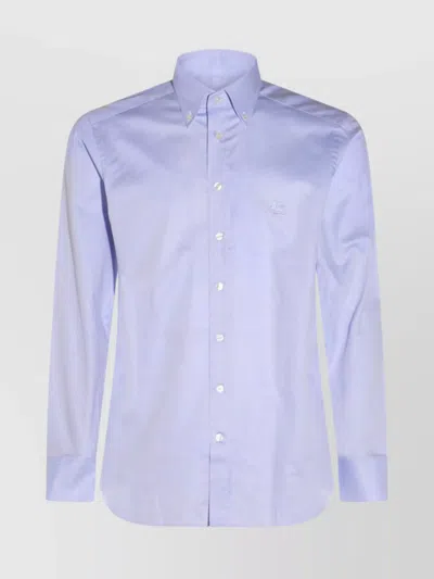 Etro Collared Shirt Button-down Long Sleeves In Purple