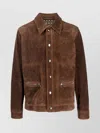 Etro Collared Suede Texture Zipper Pockets Jackets