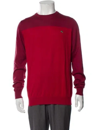Pre-owned Etro Colorblock Pattern Crew Neck Pullover In Red